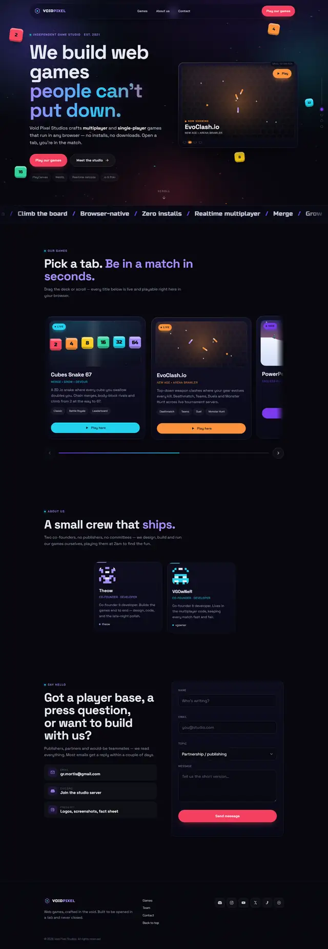 Στιγμιότυπο του Void Pixel Studios